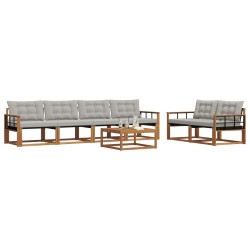 Ensemble de canapés d'extérieur 7 pcs Gris Naturel et Clair 646639646639