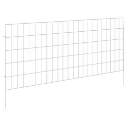 Clôture de jardin avec piquets 12 pcs 115 x 50 cm Mesh Argenté 646641646641