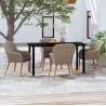 Ensemble à manger de jardin et coussins 5 pcs Marron 646642646642