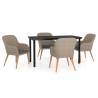 Ensemble à manger de jardin et coussins 5 pcs Marron 646642646642