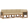 Ensemble de canapés d'extérieur 5 pcs Naturel et Beige 646644646644