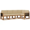 Ensemble de canapés d'extérieur 5 pcs Naturel et Beige 646645646645