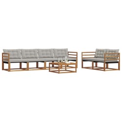 Ensemble de canapés d'extérieur 7 pcs Gris Naturel et Clair 646654646654