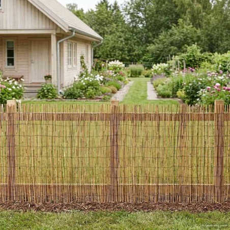 Clôture de jardin Carbonisé 300 x 100 cm Roseau 646655646655