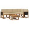 Ensemble de canapés d'extérieur 6 pcs Naturel et Beige 646658646658