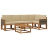 Ensemble de canapés d'extérieur 6 pcs Naturel et Beige 646659646659