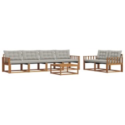 Ensemble de canapés d'extérieur 7 pcs Gris Naturel et Clair 646661646661