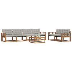 Ensemble de canapés d'extérieur 7 pcs Gris Naturel et Clair 646661646661