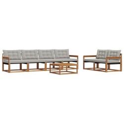 Ensemble de canapés d'extérieur 7 pcs Gris Naturel et Clair 646662646662