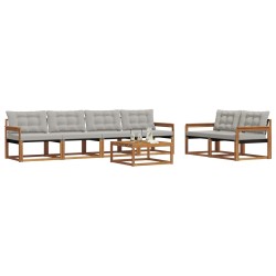 Ensemble de canapés d'extérieur 7 pcs Gris Naturel et Clair 646662646662