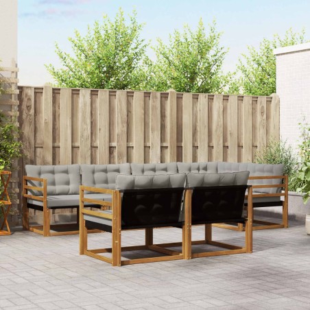 Ensemble de canapés d'extérieur 7 pcs Gris Naturel et Clair 646663646663