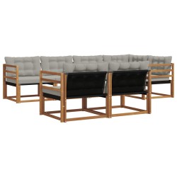Ensemble de canapés d'extérieur 7 pcs Gris Naturel et Clair 646663646663