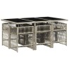 Ensemble à manger de jardin et coussins 7 pcs gris clair rotin 646666646666