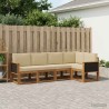 Ensemble de canapés d'extérieur 5 pcs Naturel et Beige 646682646682