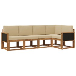 Ensemble de canapés d'extérieur 5 pcs Naturel et Beige 646682646682