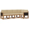 Ensemble de canapés d'extérieur 5 pcs Naturel et Beige 646682646682