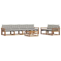 Ensemble de canapés d'extérieur 7 pcs Gris Naturel et Clair 646685646685
