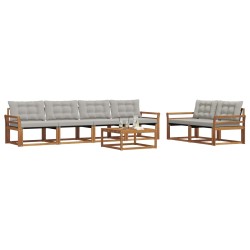 Ensemble de canapés d'extérieur 7 pcs Gris Naturel et Clair 646685646685