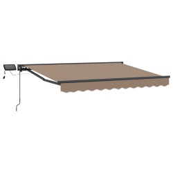 Cadre de store manuel avec LEDs Taupe 3,5 x 2,5 m 646687646687