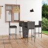 Ensemble de bar de jardin 5 pcs et coussins Résine tressée Gris 646688646688