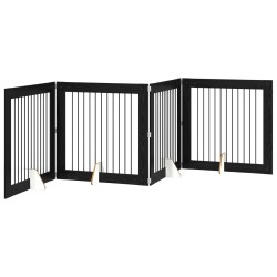 Porte de chien pliable avec supports 4 pcs Chêne noir 401 cm 646691646691