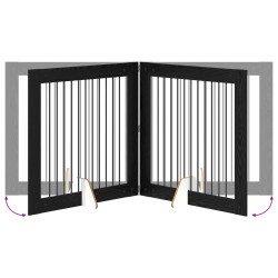 Porte de chien pliable avec supports 4 pcs Chêne noir 401 cm 646691646691