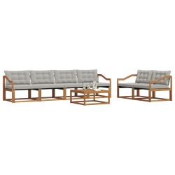 Ensemble de canapés d'extérieur 7 pcs Gris Naturel et Clair 646696646696