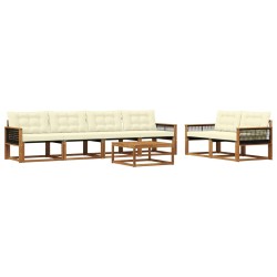 Ensemble de canapés d'extérieur 7 pcs Naturel et Crème 646698646698