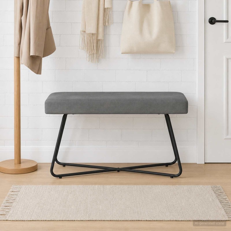banc Uni Gris foncé 80 x 40 x 45 cm Velours 646703646703