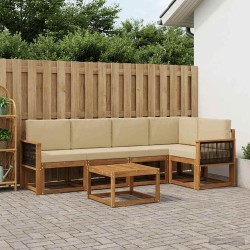 Ensemble de canapés d'extérieur 6 pcs Naturel et Beige 646707646707