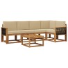 Ensemble de canapés d'extérieur 6 pcs Naturel et Beige 646707646707