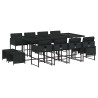Ensemble à manger de jardin 13 pcs coussins noir résine tressée 646716646716