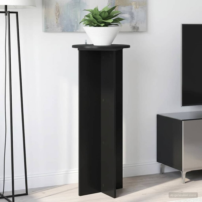 Support de Plante 2 pcs Noir Ø40 x 100 cm Bois d'ingénierie 646718646718