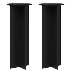 Support de Plante 2 pcs Noir Ø40 x 100 cm Bois d'ingénierie 646718646718