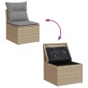 Salon de jardin avec coussins 6pcs mélange beige résine tressée 646722646722