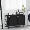Panier à linge à 2 compartiments avec étagère en chêne noir 646728646728