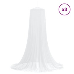 Ciel de lit anti-moustiques 3 pcs 156 mesh Blanc ⌀56 x 220 cm 646735646735