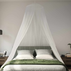 Ciel de lit anti-moustiques 3 pcs 156 mesh Blanc ⌀56 x 220 cm 646735646735