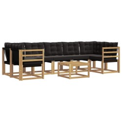 Ensemble de canapés d'extérieur 8 pcs Blanc et noir 646736646736