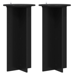 Support de Plante 2 pcs Noir 40 x 40 x 80 cm Bois d'ingénierie 646737646737