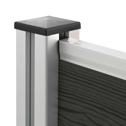 Clôture de poubelle Gris 85 x 12 x 115 cm Aluminium et WPC 646740646740