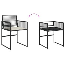 Ensemble à manger de jardin 11 pcs coussins noir résine tressée 646747646747