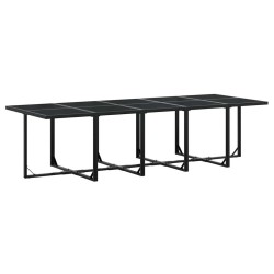 Ensemble à manger de jardin 11 pcs coussins noir résine tressée 646747646747