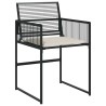 Ensemble à manger de jardin 11 pcs coussins noir résine tressée 646747646747