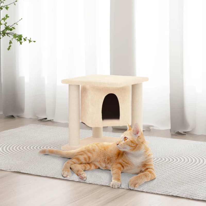 Arbre à chat avec griffoirs en sisal Crème 37 cm 646749646749