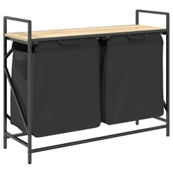 Panier à linge à 2 compartiments avec étagère chêne Sonoma 646754646754