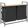 Panier à linge à 2 compartiments avec étagère chêne Sonoma 646754646754