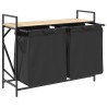 Panier à linge à 2 compartiments avec étagère chêne Sonoma 646754646754