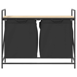 Panier à linge à 2 compartiments avec étagère chêne Sonoma 646754646754