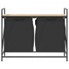 Panier à linge à 2 compartiments avec étagère chêne Sonoma 646754646754